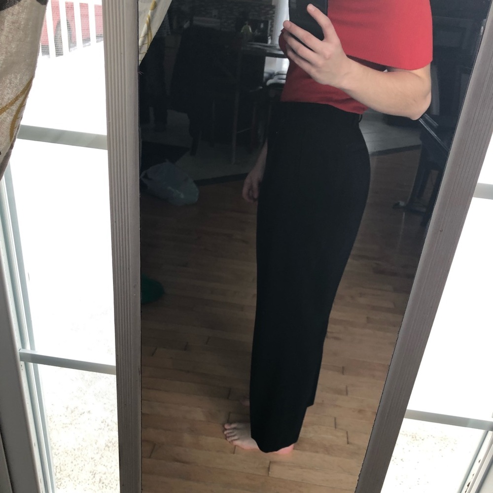 Black Jessica high waisted polyester pants